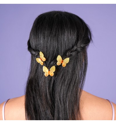 Barrette Papillon jaune - Coucou Suzette