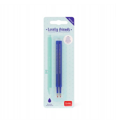 Set de 2 recharges pour stylo lovely friends bleu - Legami