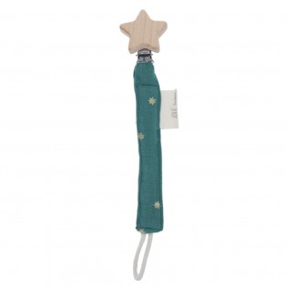 Attache Tétine vert et étoiles
