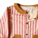 Tablier rayé rose et blanc pour enfant 5-6 ans