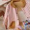 Tablier rayé rose et blanc pour enfant 5-6 ans