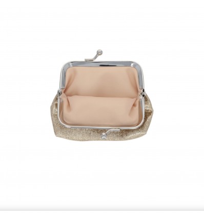 Porte monnaie à paillettes dorées