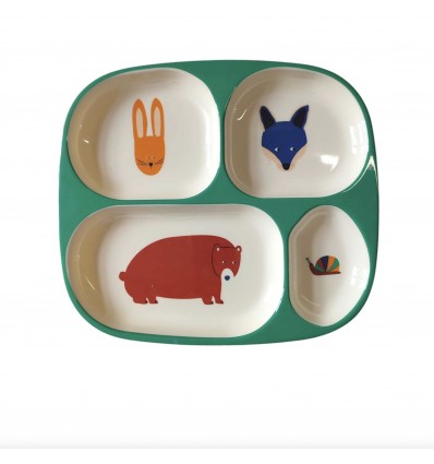 Assiette compartimentée forêt