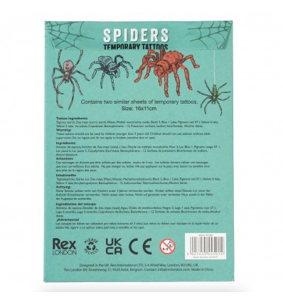Tatouages temporaires Araignées - Rex London