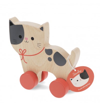 Chat en bois à roulettes - Rex