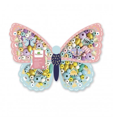 Coffret de perles en bois Papillon - Sycomore