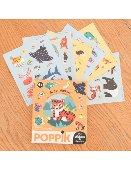 Super Stickers Animaux Sauvage  - Poppik