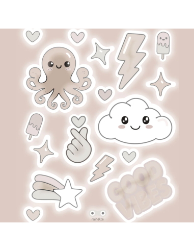 Sticker réfléchissant Good vibes - Rainette
