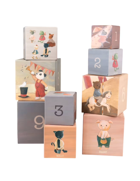Set de 9 cubes à empiler Petits Amis - Egmont Toys