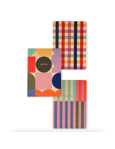 Set de 3 carnets géométriques - Kikkerland