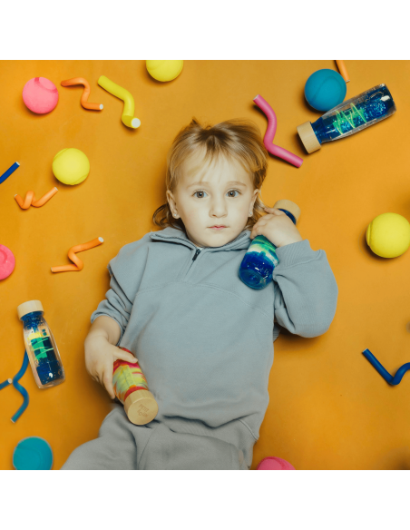 Bouteille sensorielle Move Spirale Bleu - Petit Boum