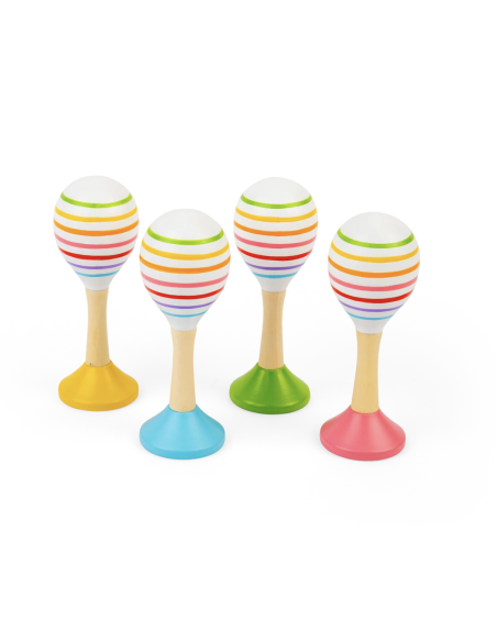 Maraca rayée en bois - Bigjigs