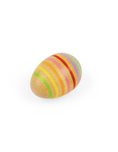 Oeuf-Maracas rayée en bois - Bigjigs