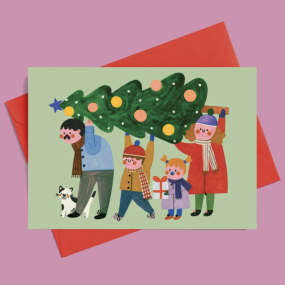 Carte Famille de Noël - Daria Solak Illustrations