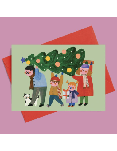 Carte Famille de Noël - Daria Solak Illustrations