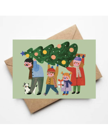 Carte Famille de Noël - Daria Solak Illustrations