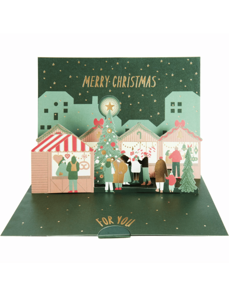 Carte Pop-up Marché de Noël - Rico Design