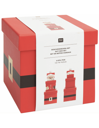 Set de 3 boîtes cadeaux Père Noël - Rico Design