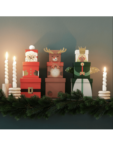 Set de 3 boîtes cadeaux Père Noël - Rico Design