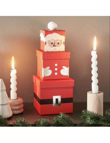 Set de 3 boîtes cadeaux Père Noël - Rico Design