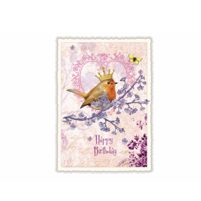 Carte postale Happy Birthday Rouge Gorge - Acte tre