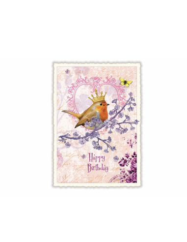 Carte postale Happy Birthday Rouge Gorge - Acte...