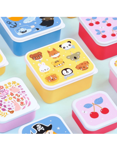 Set de 4 boîtes à goûter jaune Animal Friends -...