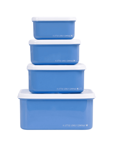 Set de 4 boîtes à goûter bleu pirates - A...