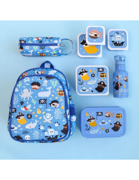 Set de 4 boîtes à goûter bleu pirates - A Little Lovely Company