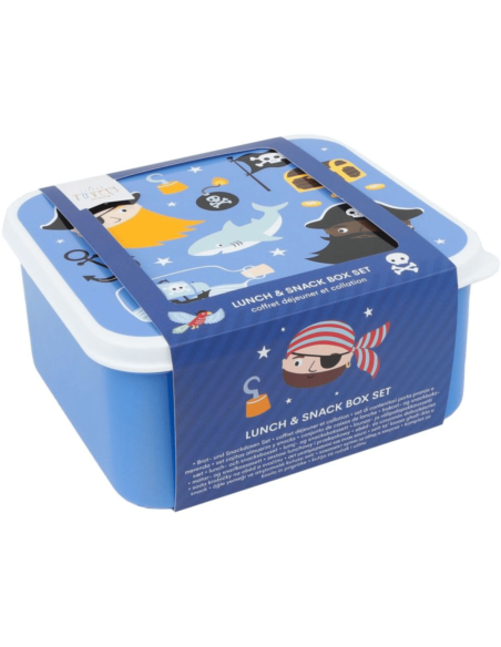 Set de 4 boîtes à goûter bleu pirates - A Little Lovely Company