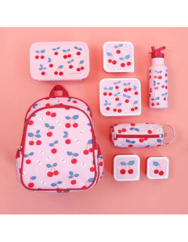 Set de 4 boîtes à goûter rose cerise - A Little...