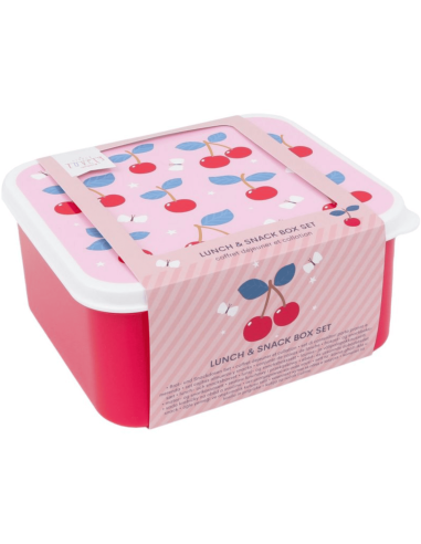 Set de 4 boîtes à goûter rose cerise - A Little...