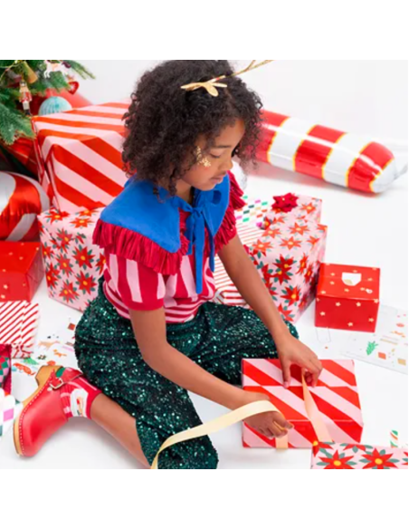 Papier cadeau rayé - Party Deco