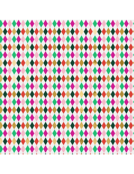 Papier cadeau losanges Arlequin - Party Deco