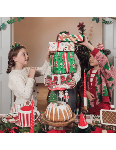 Papier cadeau Noël vintage - Party Deco