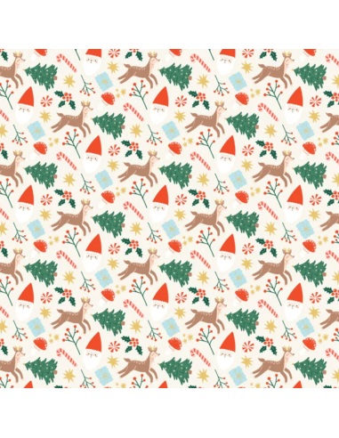 Papier cadeau Noël vintage - Party Deco