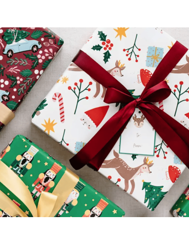 Papier cadeau Noël vintage - Party Deco