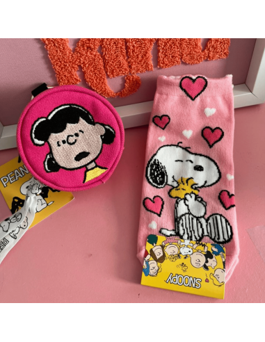 Chaussettes Snoopy roses