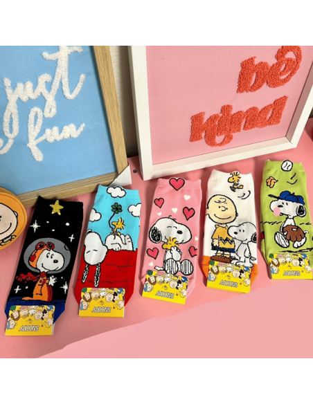 Chaussettes Snoopy roses