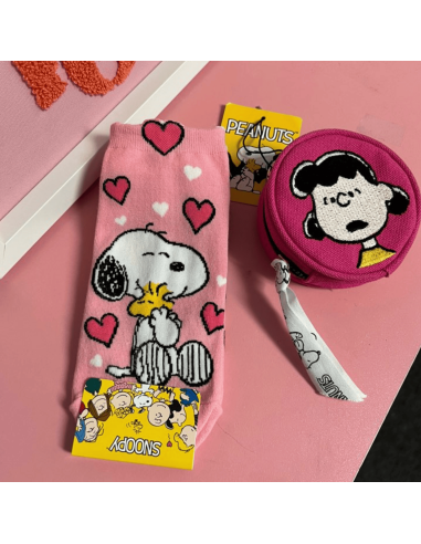 Chaussettes Snoopy roses