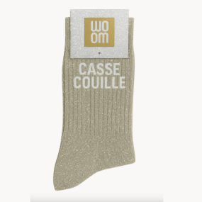 Chaussettes à paillettes Casse-couille beige