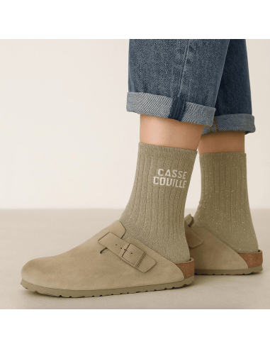Chaussettes à paillettes Casse-couille beige