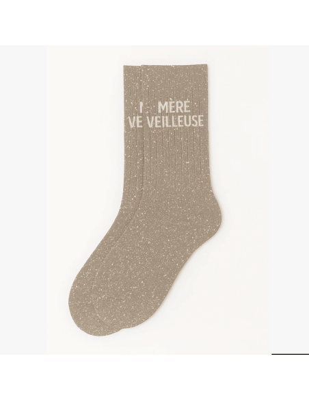 Chaussettes à paillettes Mère veilleuse Beige