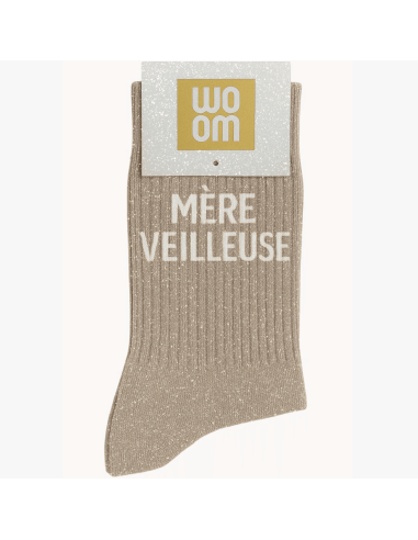 Chaussettes à paillettes Mère veilleuse Beige