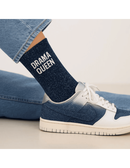 Chaussettes à paillettes Drama Queen Bleu Marine