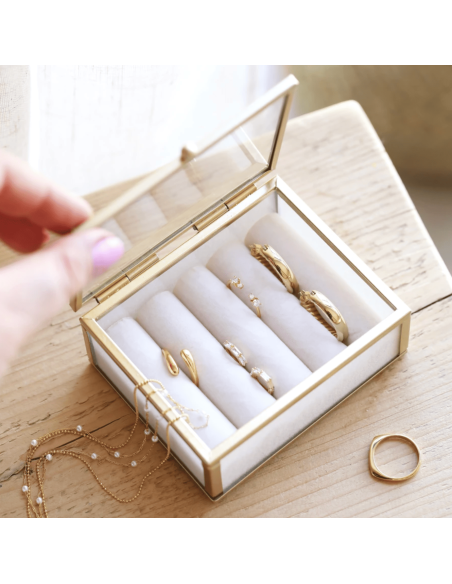 Boîte à bijoux métal et verre - Lisa Angel