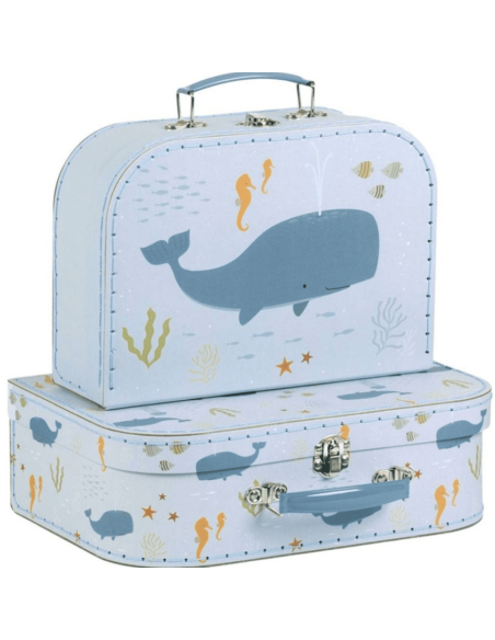 Valise en carton Océan  - A Little Lovely Company