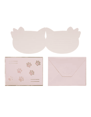 Set de 6 invitations Chat - Party Deco