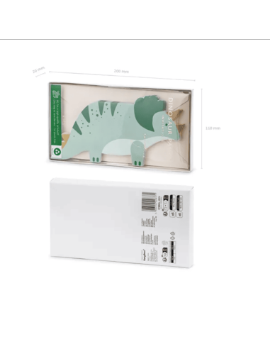 Set de 6 invitations Dinosaures - Party Deco