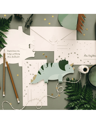 Set de 6 invitations Dinosaures - Party Deco